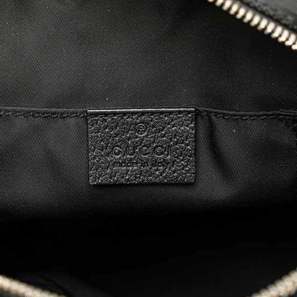 Gucci Black Nylon Leather Grid Bag GG Shoulder Off - Picture 8 of 8